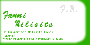 fanni milisits business card